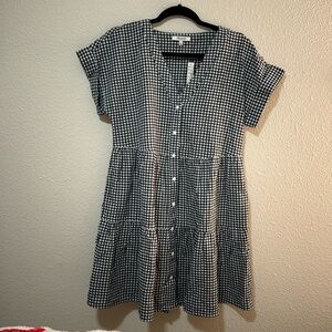 Madewell gingham dress size small NWT